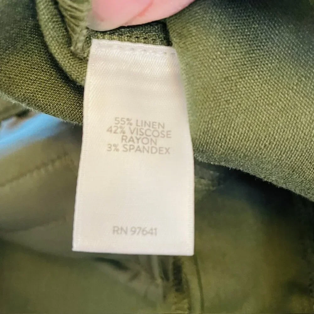 J. Jill Linen-Stretch Wide-Leg Crop in Spanish Moss Size Medium - Picture 8 of 9